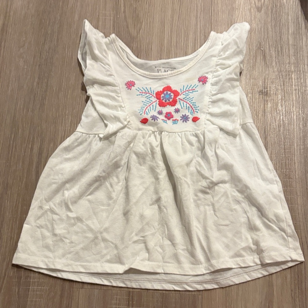 The Children's Place White Top with a Colorful Design